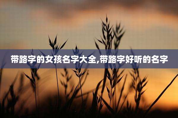 带路字的女孩名字大全,带路字好听的名字