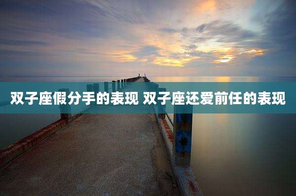 双子座假分手的表现 双子座还爱前任的表现
