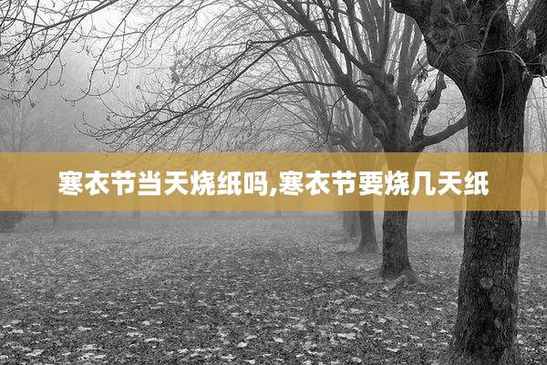 寒衣节当天烧纸吗,寒衣节要烧几天纸