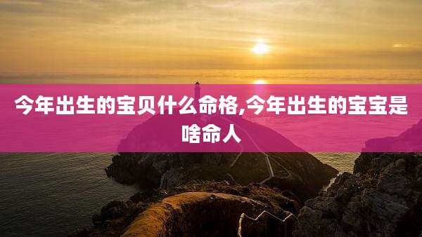 今年出生的宝贝什么命格,今年出生的宝宝是啥命人