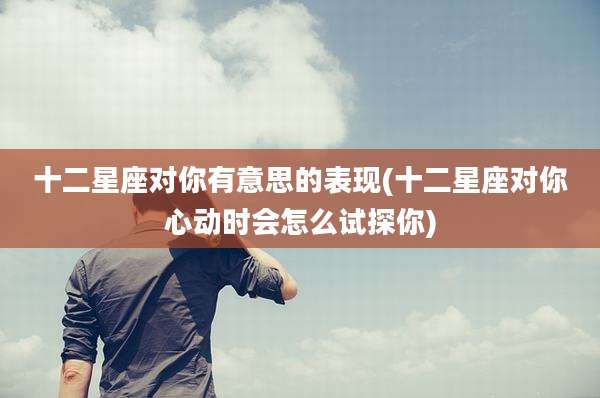 十二星座对你有意思的表现(十二星座对你心动时会怎么试探你)