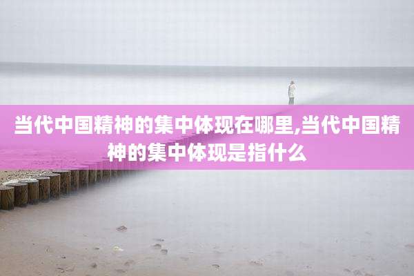 当代中国精神的集中体现在哪里,当代中国精神的集中体现是指什么