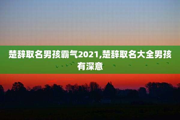 楚辞取名男孩霸气2021,楚辞取名大全男孩有深意