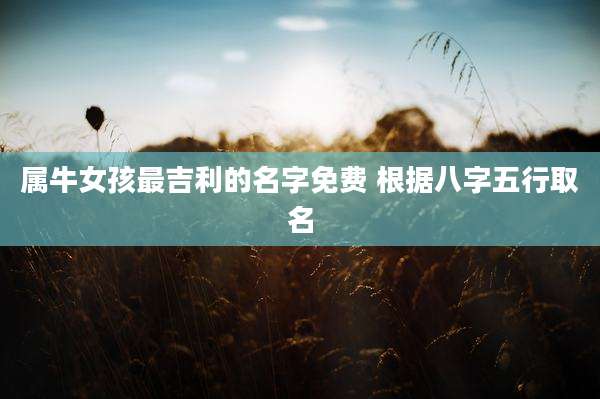 属牛女孩最吉利的名字免费 根据八字五行取名
