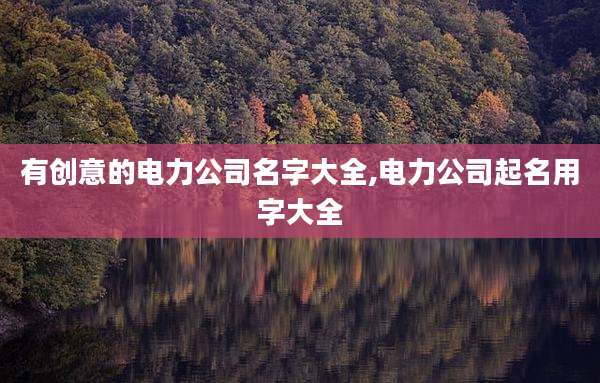 有创意的电力公司名字大全,电力公司起名用字大全