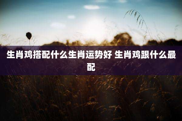 生肖鸡搭配什么生肖运势好 生肖鸡跟什么最配