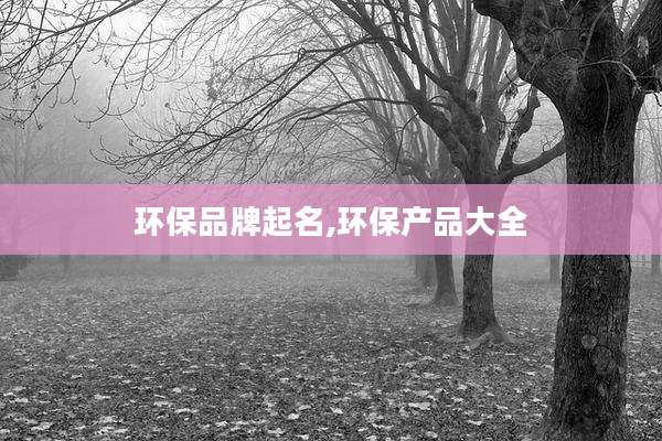 环保品牌起名,环保产品大全