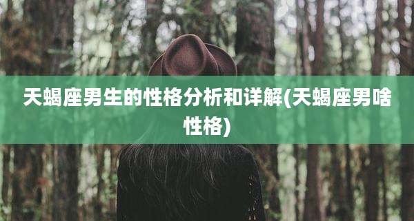 天蝎座男生的性格分析和详解(天蝎座男啥性格)
