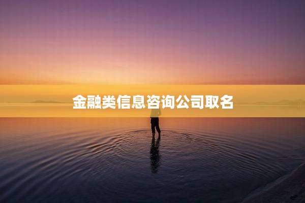 金融类信息咨询公司取名