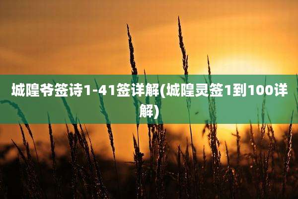 城隍爷签诗1-41签详解(城隍灵签1到100详解)