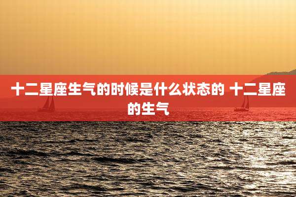 十二星座生气的时候是什么状态的 十二星座的生气