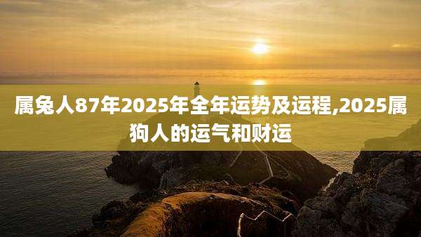 属兔人87年2025年全年运势及运程,2025属狗人的运气和财运