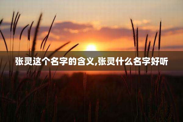 张灵这个名字的含义,张灵什么名字好听