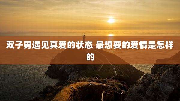 双子男遇见真爱的状态 最想要的爱情是怎样的