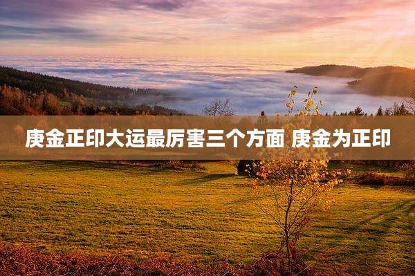 庚金正印大运最厉害三个方面 庚金为正印