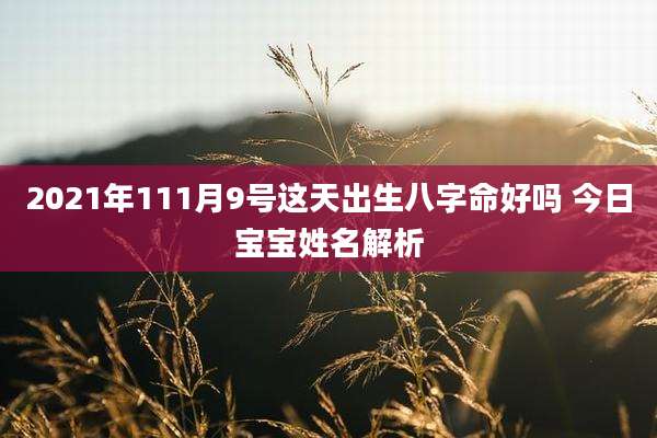2021年111月9号这天出生八字命好吗 今日宝宝姓名解析