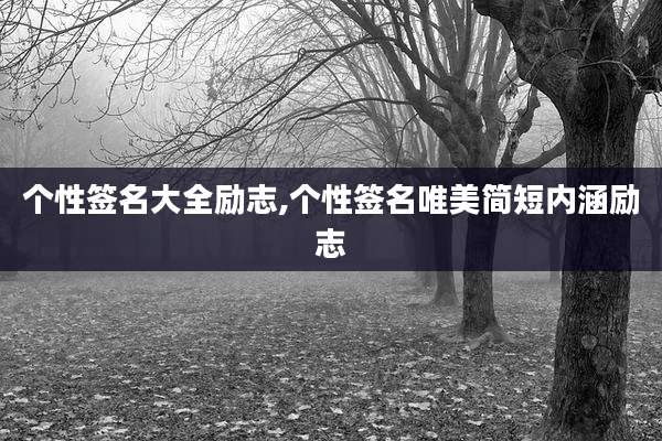 个性签名大全励志,个性签名唯美简短内涵励志