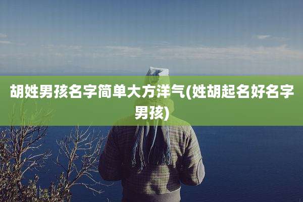 胡姓男孩名字简单大方洋气(姓胡起名好名字男孩)
