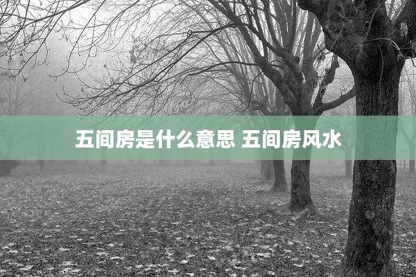 五间房是什么意思 五间房风水