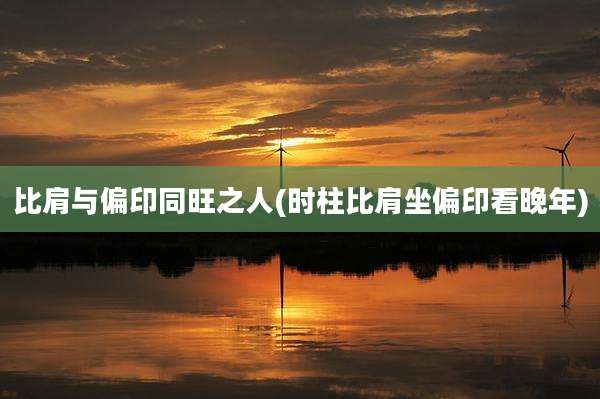 比肩与偏印同旺之人(时柱比肩坐偏印看晚年)
