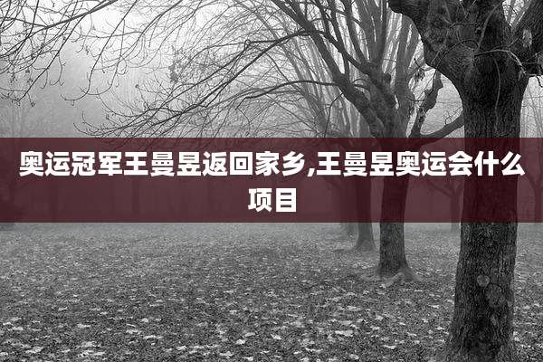 奥运冠军王曼昱返回家乡,王曼昱奥运会什么项目