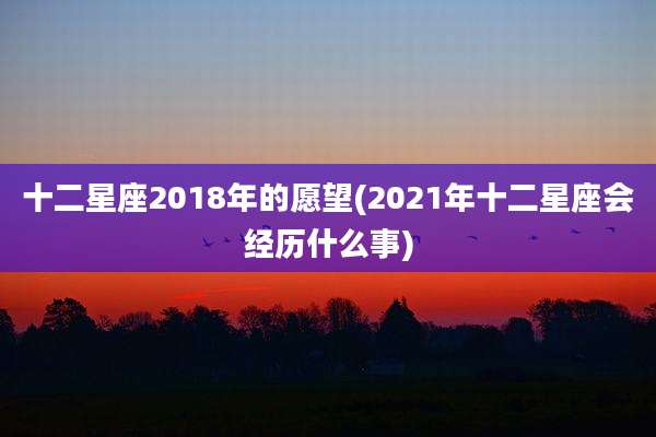 十二星座2018年的愿望(2021年十二星座会经历什么事)