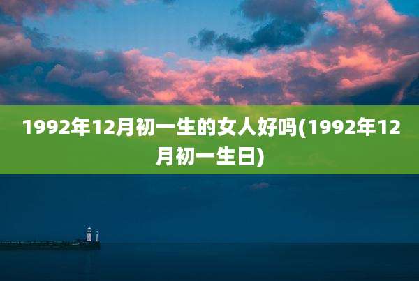 1992年12月初一生的女人好吗(1992年12月初一生日)