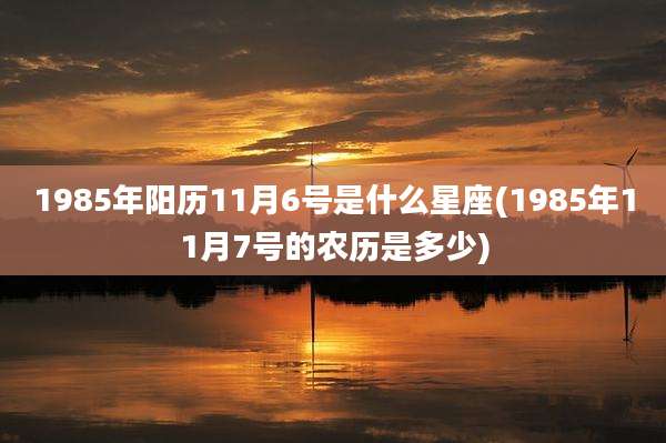 1985年阳历11月6号是什么星座(1985年11月7号的农历是多少)