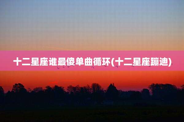 十二星座谁最傻单曲循环(十二星座蹦迪)