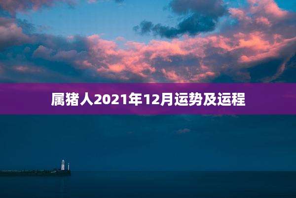 属猪人2021年12月运势及运程