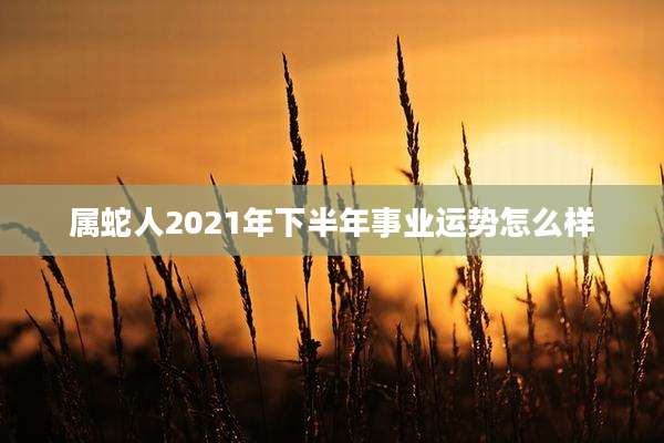 属蛇人2021年下半年事业运势怎么样