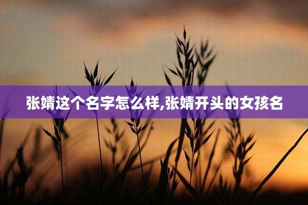 张婧这个名字怎么样,张婧开头的女孩名