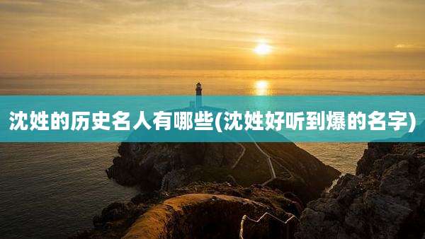 沈姓的历史名人有哪些(沈姓好听到爆的名字)