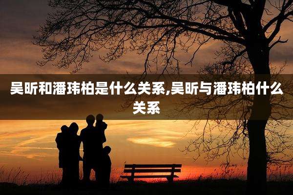 吴昕和潘玮柏是什么关系,吴昕与潘玮柏什么关系