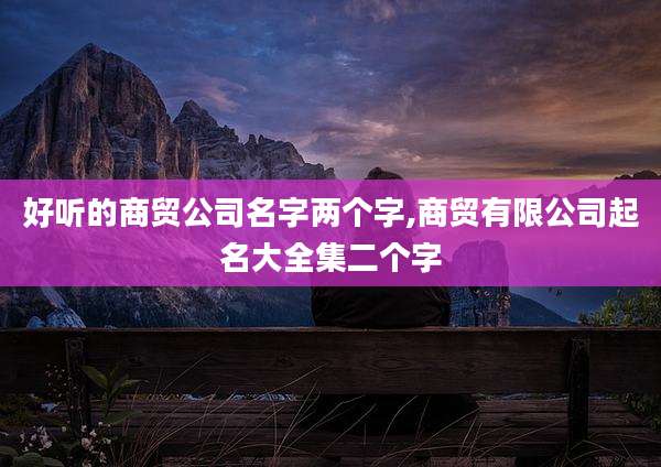 好听的商贸公司名字两个字,商贸有限公司起名大全集二个字