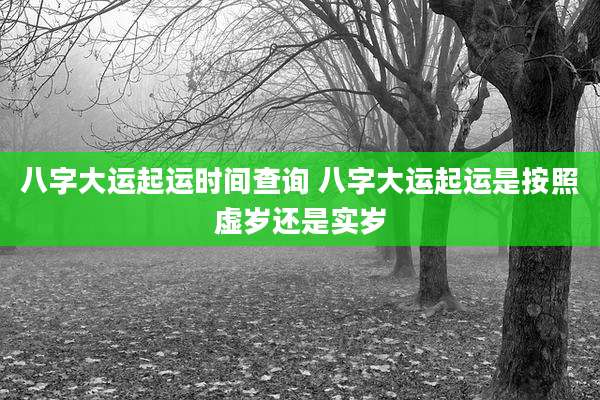 八字大运起运时间查询 八字大运起运是按照虚岁还是实岁