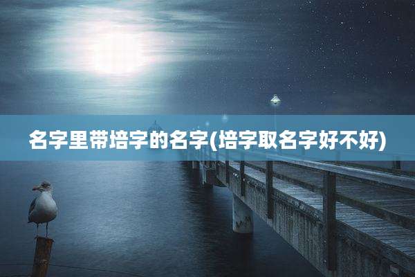 名字里带培字的名字(培字取名字好不好)