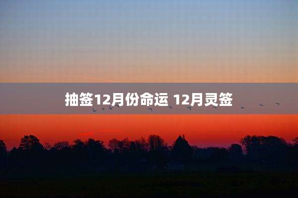 抽签12月份命运 12月灵签