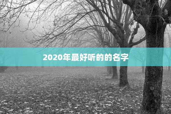 2020年最好听的的名字