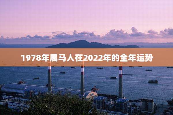 1978年属马人在2022年的全年运势