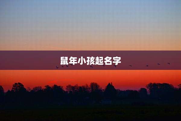 鼠年小孩起名字
