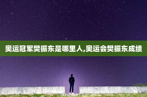 奥运冠军樊振东是哪里人,奥运会樊振东成绩