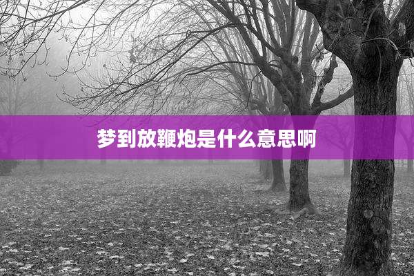 梦到放鞭炮是什么意思啊