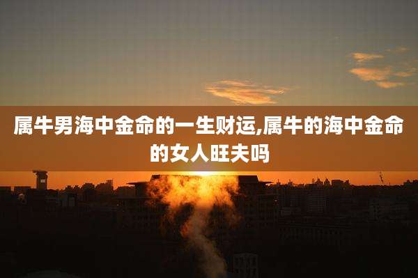 属牛男海中金命的一生财运,属牛的海中金命的女人旺夫吗