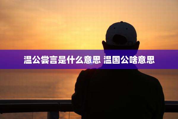 温公尝言是什么意思 温国公啥意思