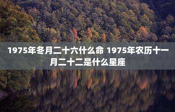 1975年冬月二十六什么命 1975年农历十一月二十二是什么星座