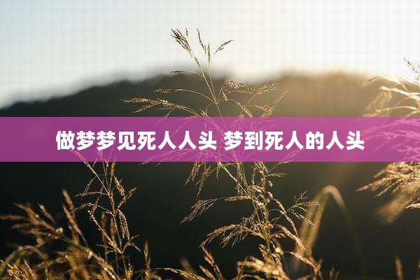 做梦梦见死人人头 梦到死人的人头