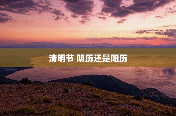 清明节 阴历还是阳历