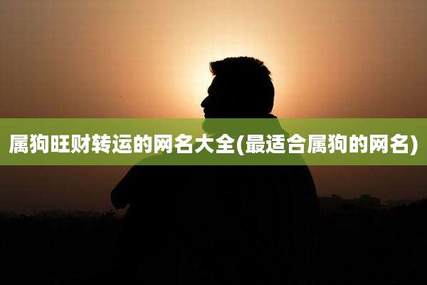 属狗旺财转运的网名大全(最适合属狗的网名)