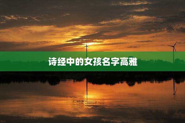 诗经中的女孩名字高雅